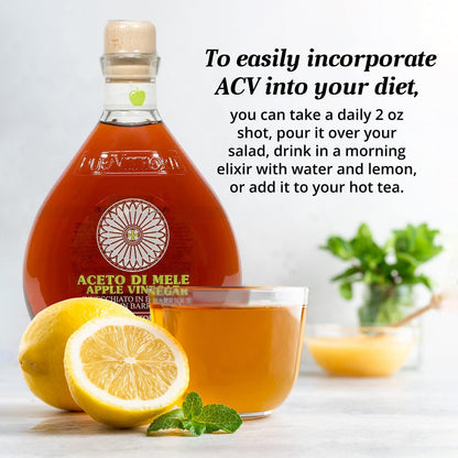 Due Vittorie Italian Apple Cider Vinegar Aged in Wine Barrels – 16.9 fl oz - MEALTONES