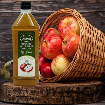 Sanniti Organic Apple Cider Vinegar with the Mother – Raw & Unfiltered, 34 fl oz