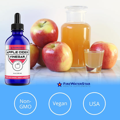 FWS Apple-Flavored Apple Cider Vinegar Drops with the Mother – 4 fl oz
