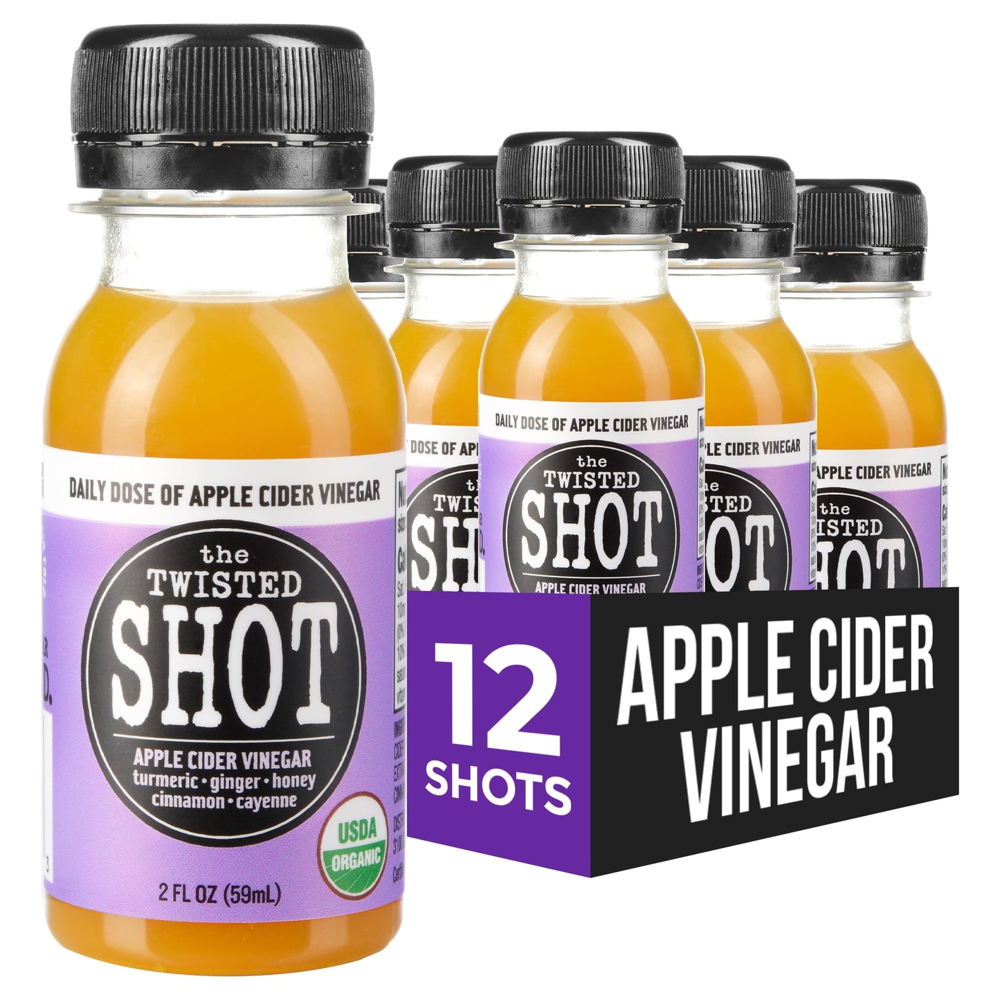 The Twisted Shot Organic Apple Cider Vinegar Wellness Shots - MEALTONES
