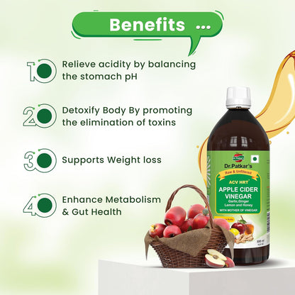 Dr. Patkar’s Raw Apple Cider Vinegar with Garlic, Ginger, Lemon & Honey – 2 Pack