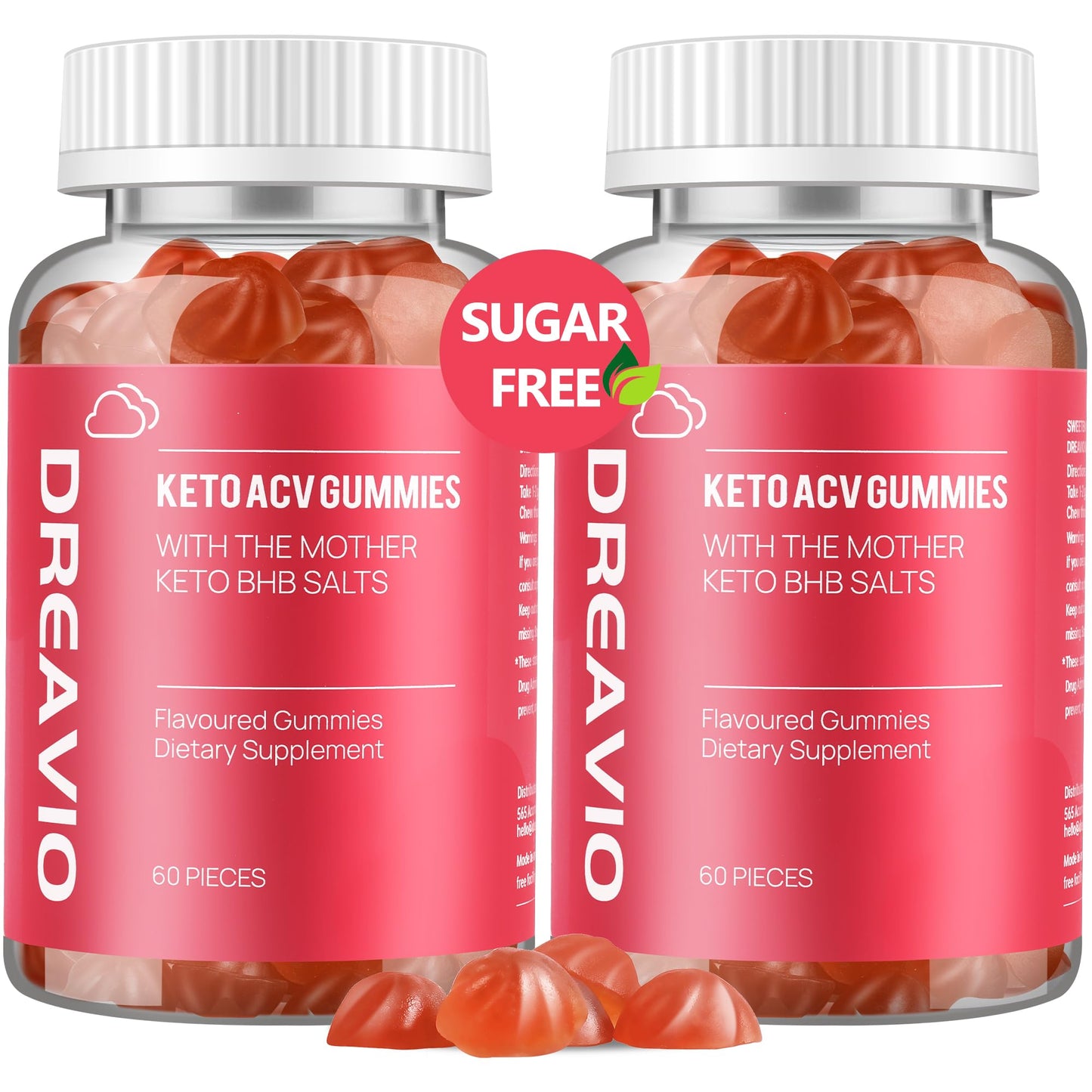Dreavio Sugar-Free Apple Cider Vinegar Gummies with the Mother – 1,000 mg, 120 Count - MEALTONES