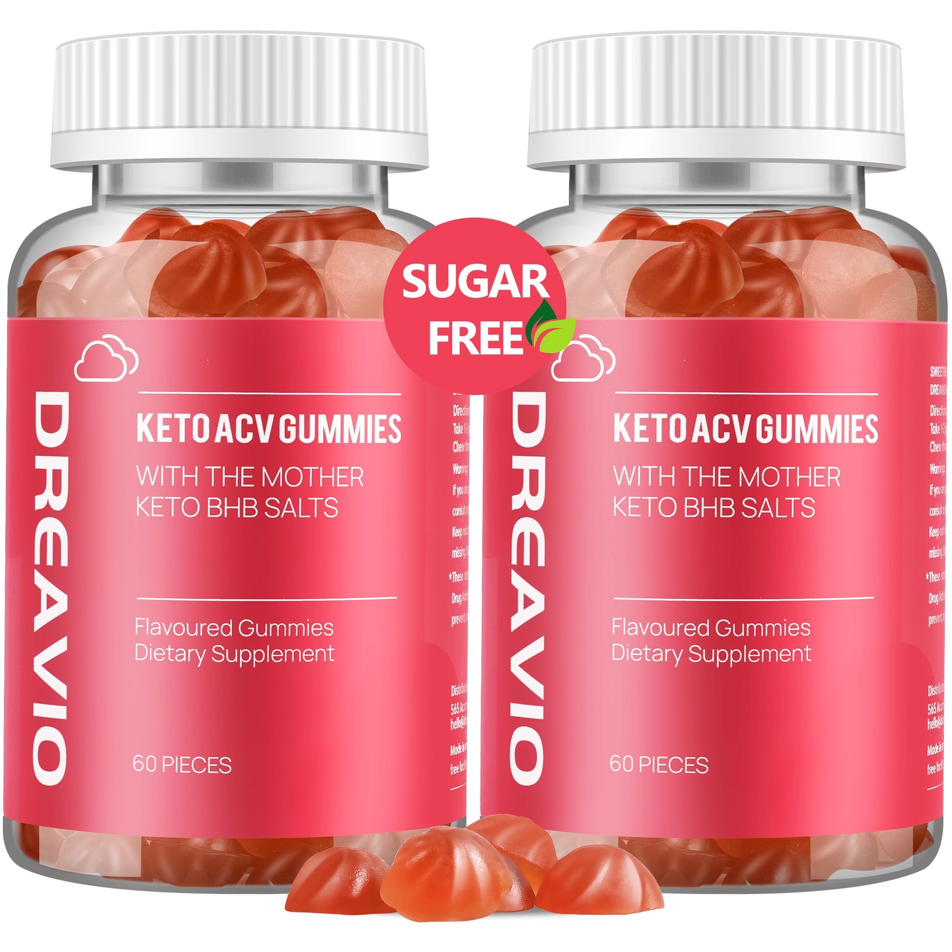 Dreavio Sugar-Free Apple Cider Vinegar Gummies with the Mother – 1,000 mg, 120 Count - MEALTONES