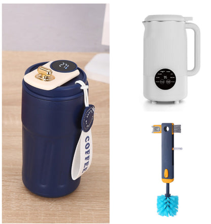 Smart Digital Thermal Bottle Portable Coffee Mug Stainless Steel Water Bottle In-Car Insulated Cup Keep Cold Vacuum Flasks 450ml