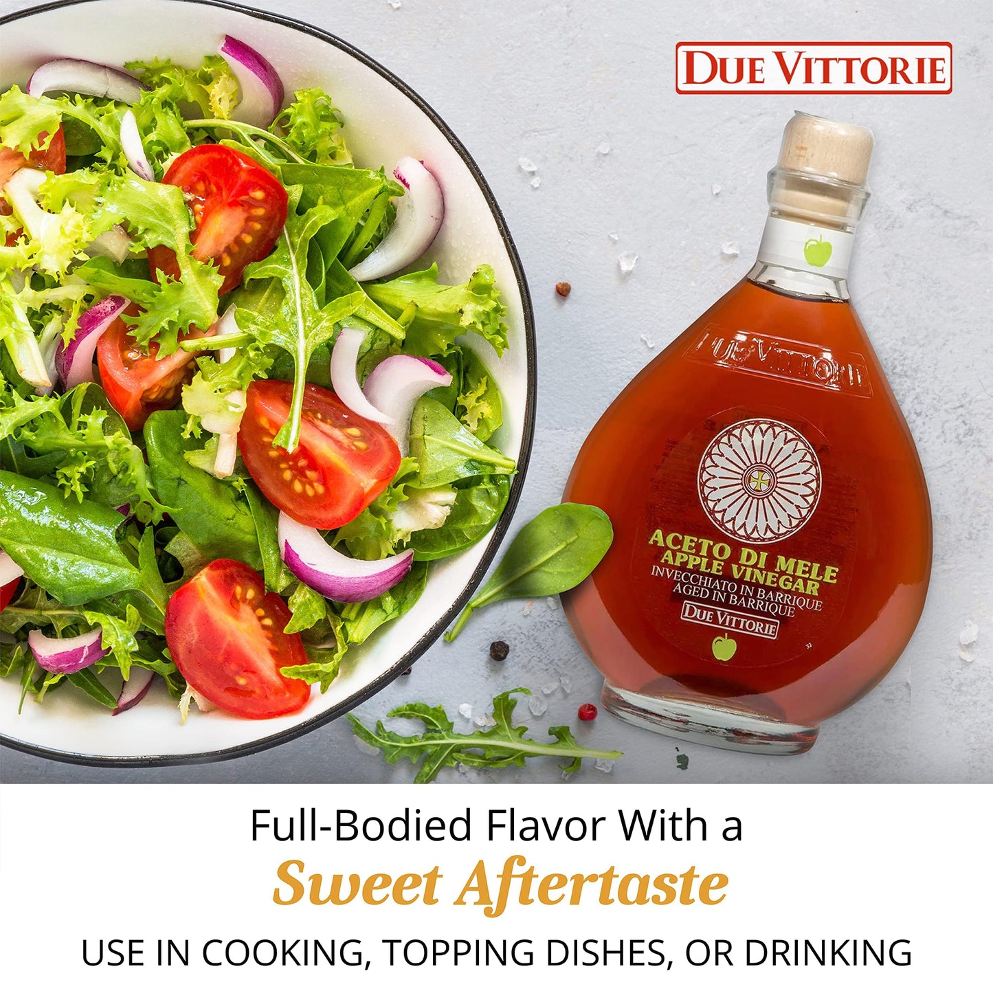 Due Vittorie Italian Apple Cider Vinegar Aged in Wine Barrels – 16.9 fl oz - MEALTONES