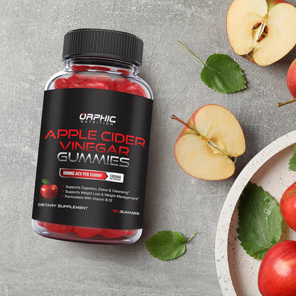 Orphic Nutrition Apple Cider Vinegar Gummies with the Mother – 1,000 mg, 120 Count - MEALTONES