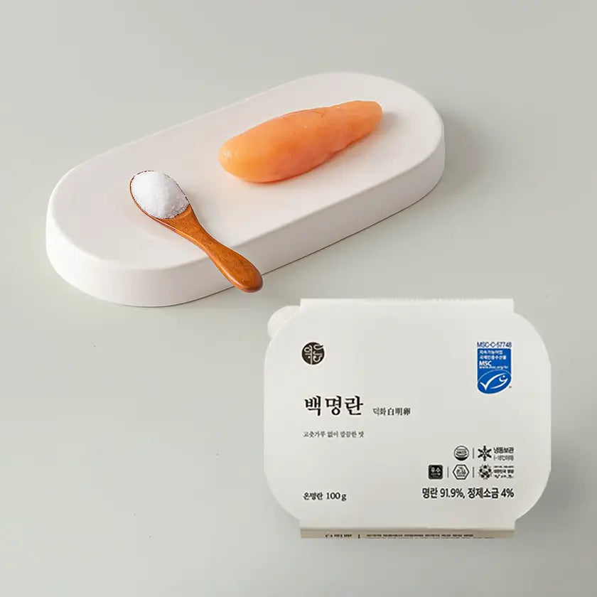 Deokhwa White Pollock Roe 덕화 백명란 100g