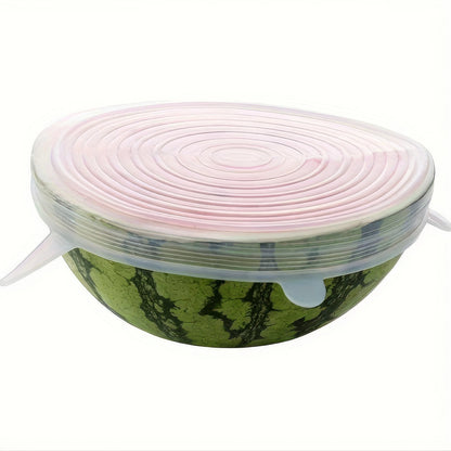 6/12/18 Piece Set of Silicone Fresh-keeping Cover in White, Reusable, Suitable for Refrigerators and Various Scenarios