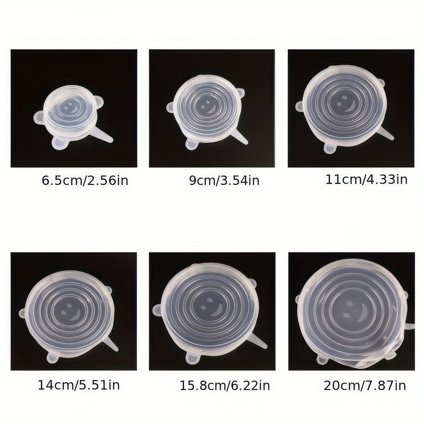 6/12/18 Piece Set of Silicone Fresh-keeping Cover in White, Reusable, Suitable for Refrigerators and Various Scenarios