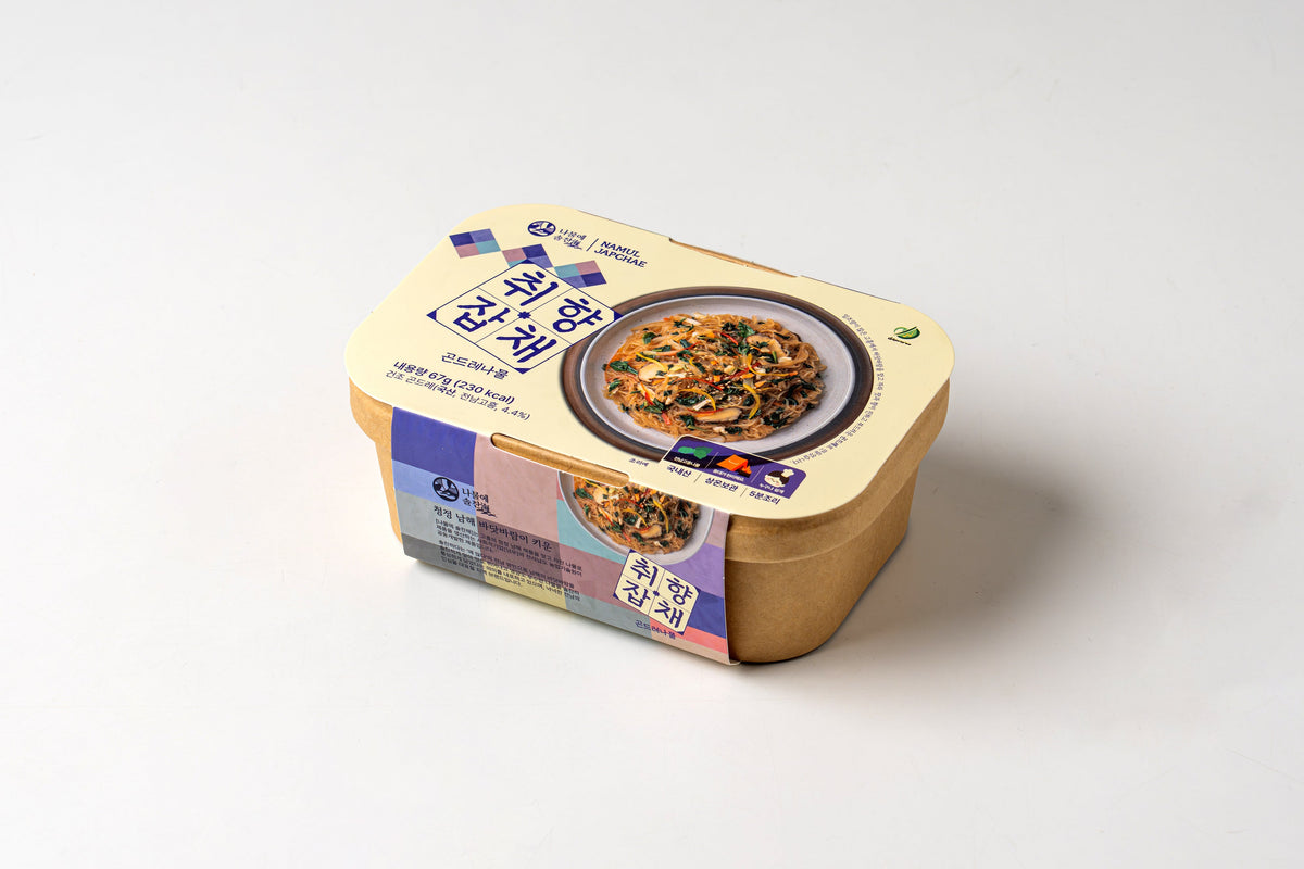 Damwoo Namul Japchae: Instant Korean Glass Noodles with Gondre (67g / 2.36oz) [담우] 취향 잡채- 곤드레 67g |