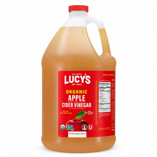 Lucy’s Organic Raw Apple Cider Vinegar with the Mother – Unfiltered, Non-GMO, Gallon Size