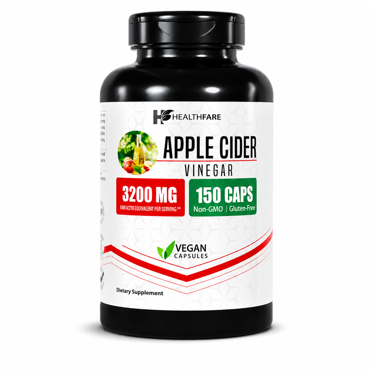 HealthFare Maximum Strength Apple Cider Vinegar Capsules – 3200 mg