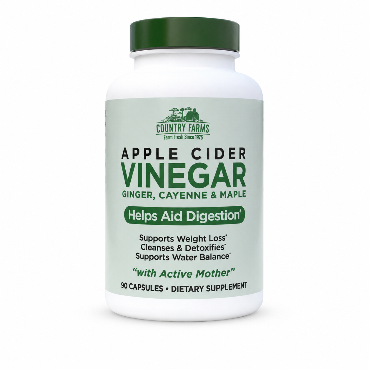 Country Farms Apple Cider Vinegar Capsules with Ginger, Cayenne & Maple – 90 Count - MEALTONES