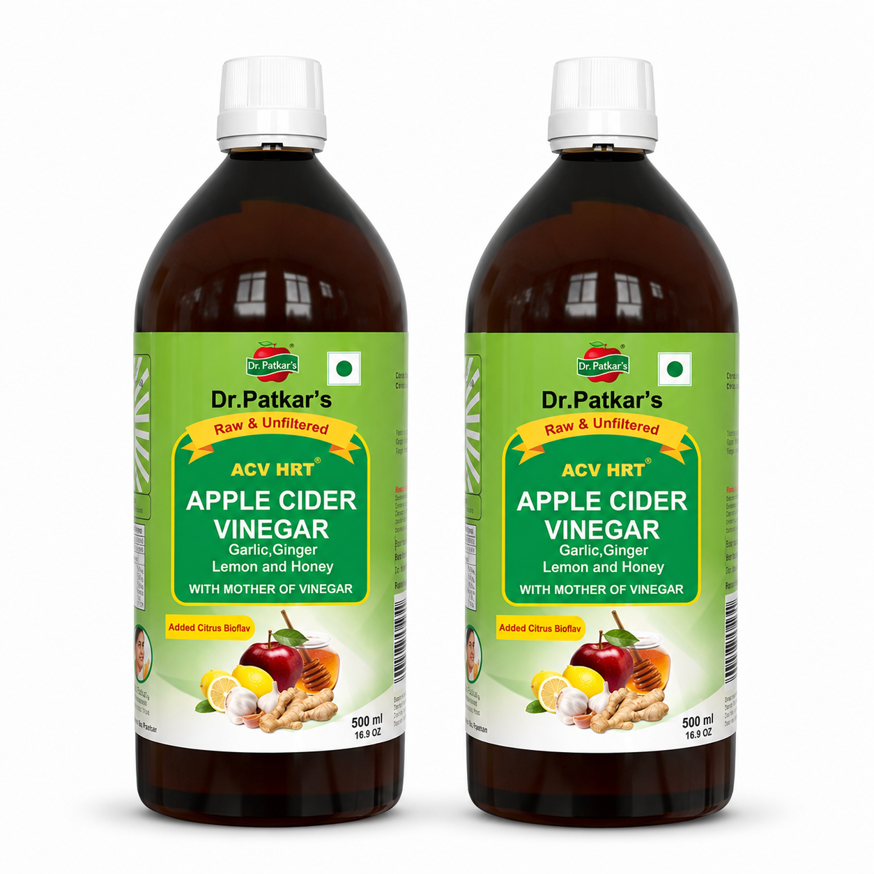 Dr. Patkar’s Raw Apple Cider Vinegar with Garlic, Ginger, Lemon & Honey – 2 Pack