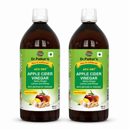 Dr. Patkar’s Raw Apple Cider Vinegar with Garlic, Ginger, Lemon & Honey – 2 Pack