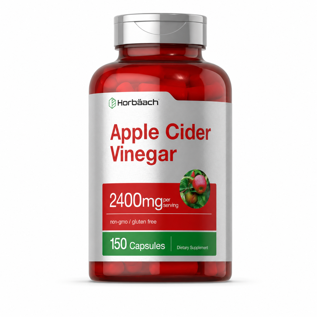 Horbäach Apple Cider Vinegar Capsules – 2,400 mg, 150 Count - MEALTONES