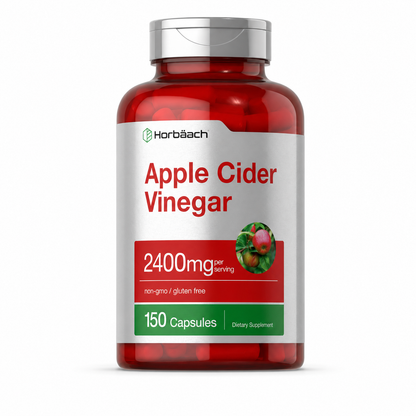 Horbäach Apple Cider Vinegar Capsules – 2,400 mg, 150 Count - MEALTONES