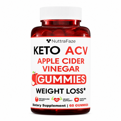 NuttraFlair Keto Apple Cider Vinegar Gummies – Sugar-Free, 1,000 mg, 60 Count - MEALTONES