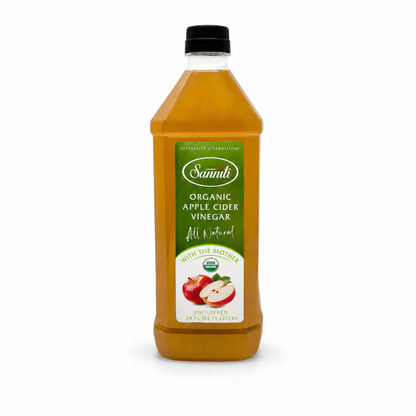 Sanniti Organic Apple Cider Vinegar with the Mother – Raw & Unfiltered, 34 fl oz