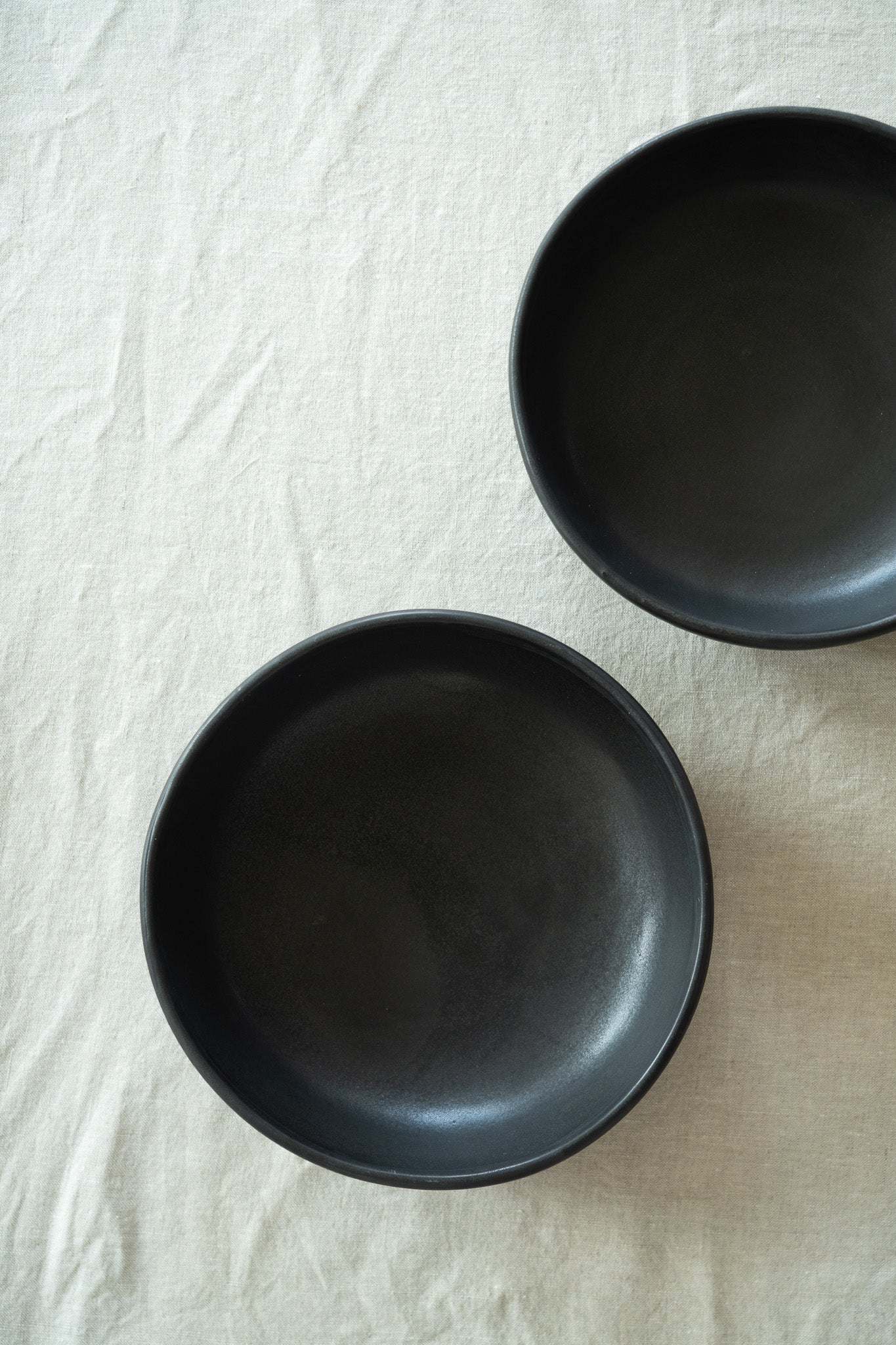 Black Matte Stoneware Pasta Bowl