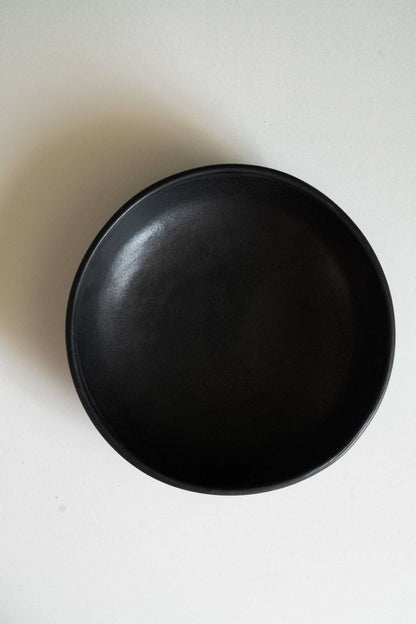 Black Matte Stoneware Pasta Bowl