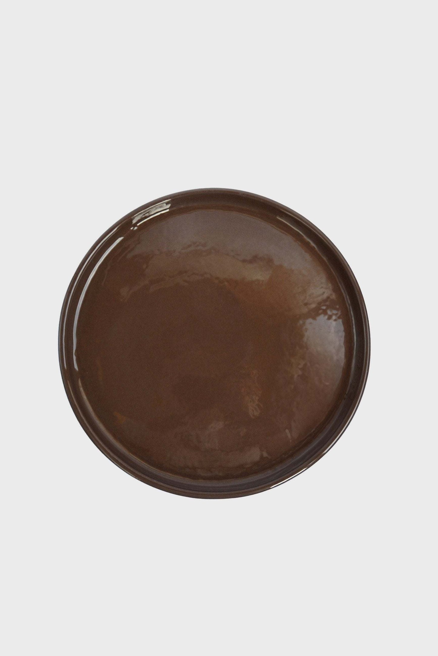 Handmade Blue Porcelain Dinner Plates. Forget-me-not/Chocolate
