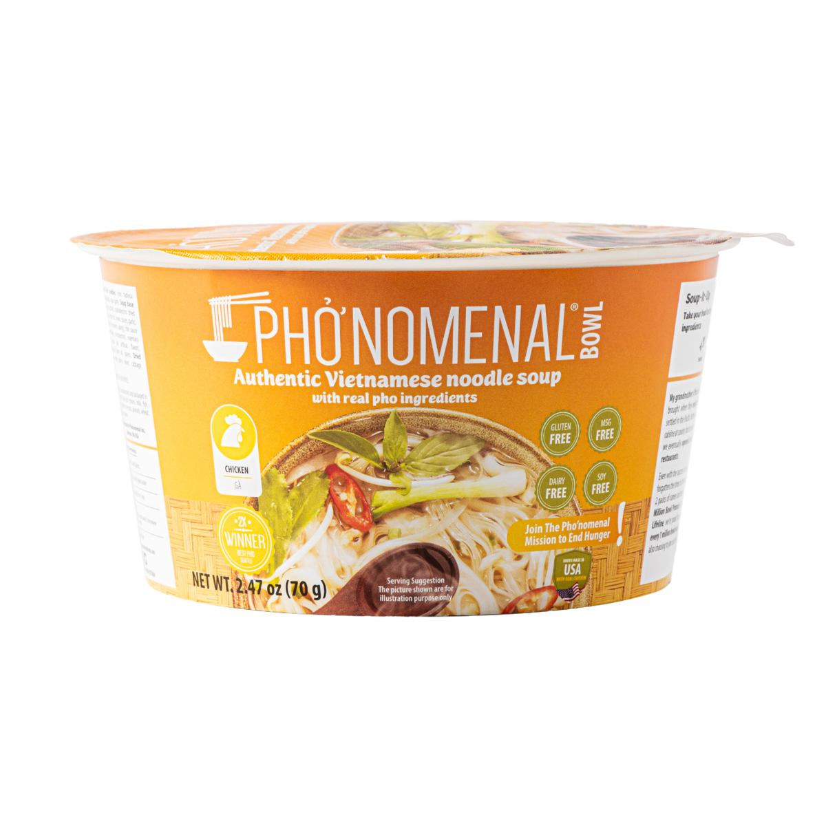 Pho’nomenal Bowl Instant Chicken Pho (Case of 6 Bowls)