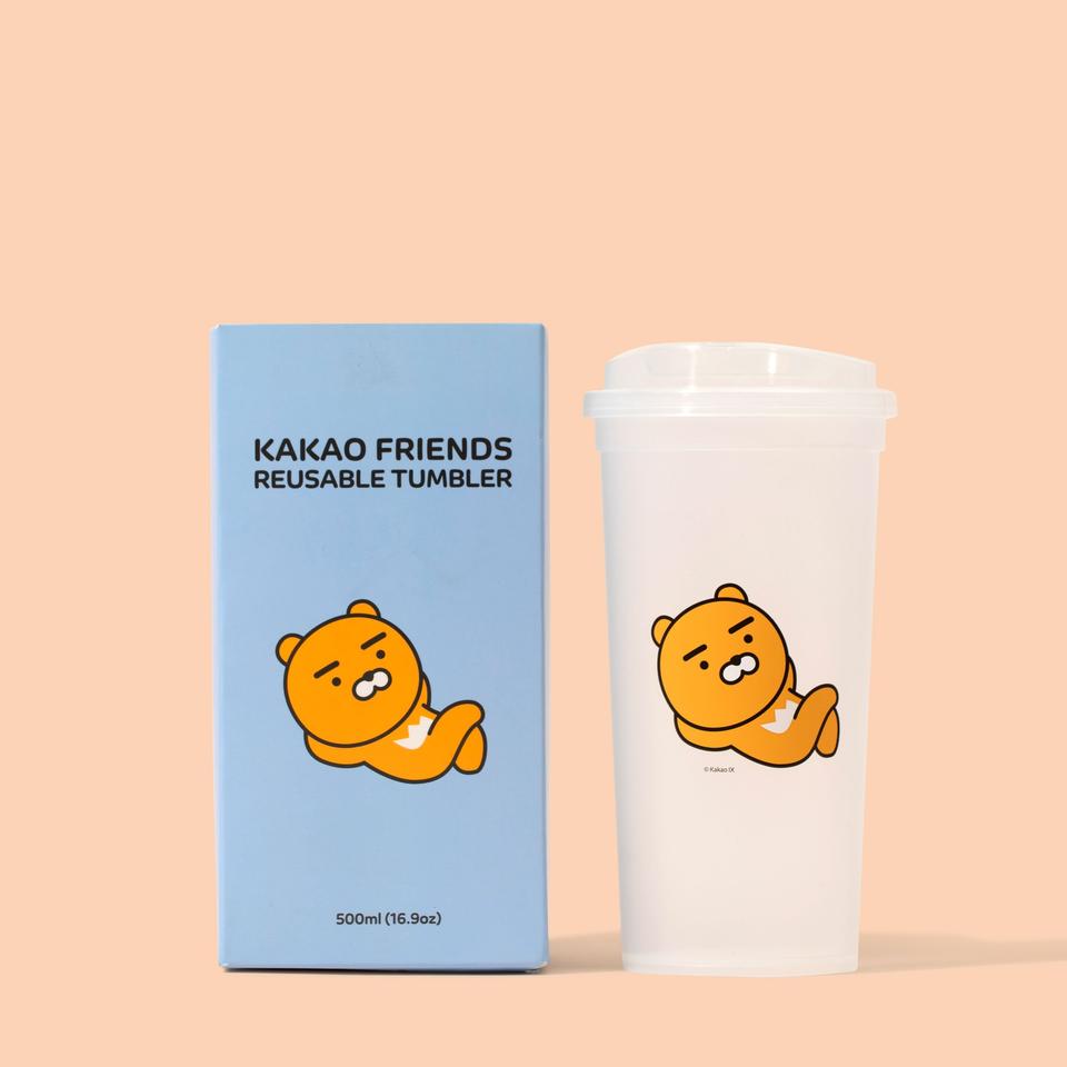 KAKAO Reusable Tumblers -RYAN /CLEAR (500ml, 16.9 fl oz)