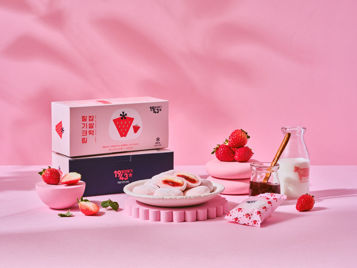 [Janong] 1943 Strawberry Cream Glutinous Rice Cakes (320g, 11.29 oz, 8P)