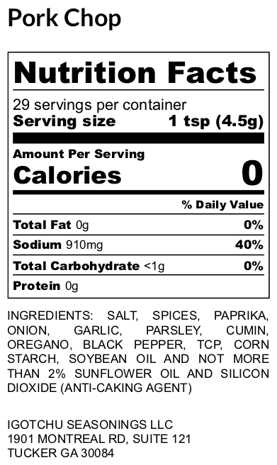 Igotchu Pork Chop seasoning
