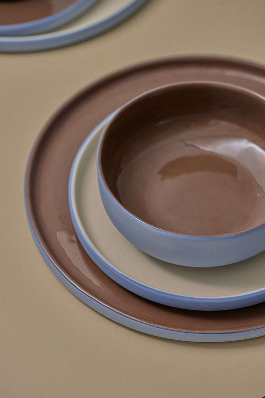 Handmade Porcelain Bowl. Forget-me-not/Chocolate - MEALTONES