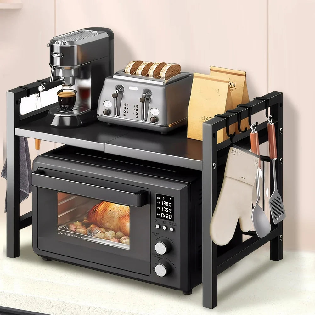 Microwave Oven Rack Adjustable Kitchen Microwave Stand with Cutting Boards Stand Kitchen Storage Rack Desktop Organization