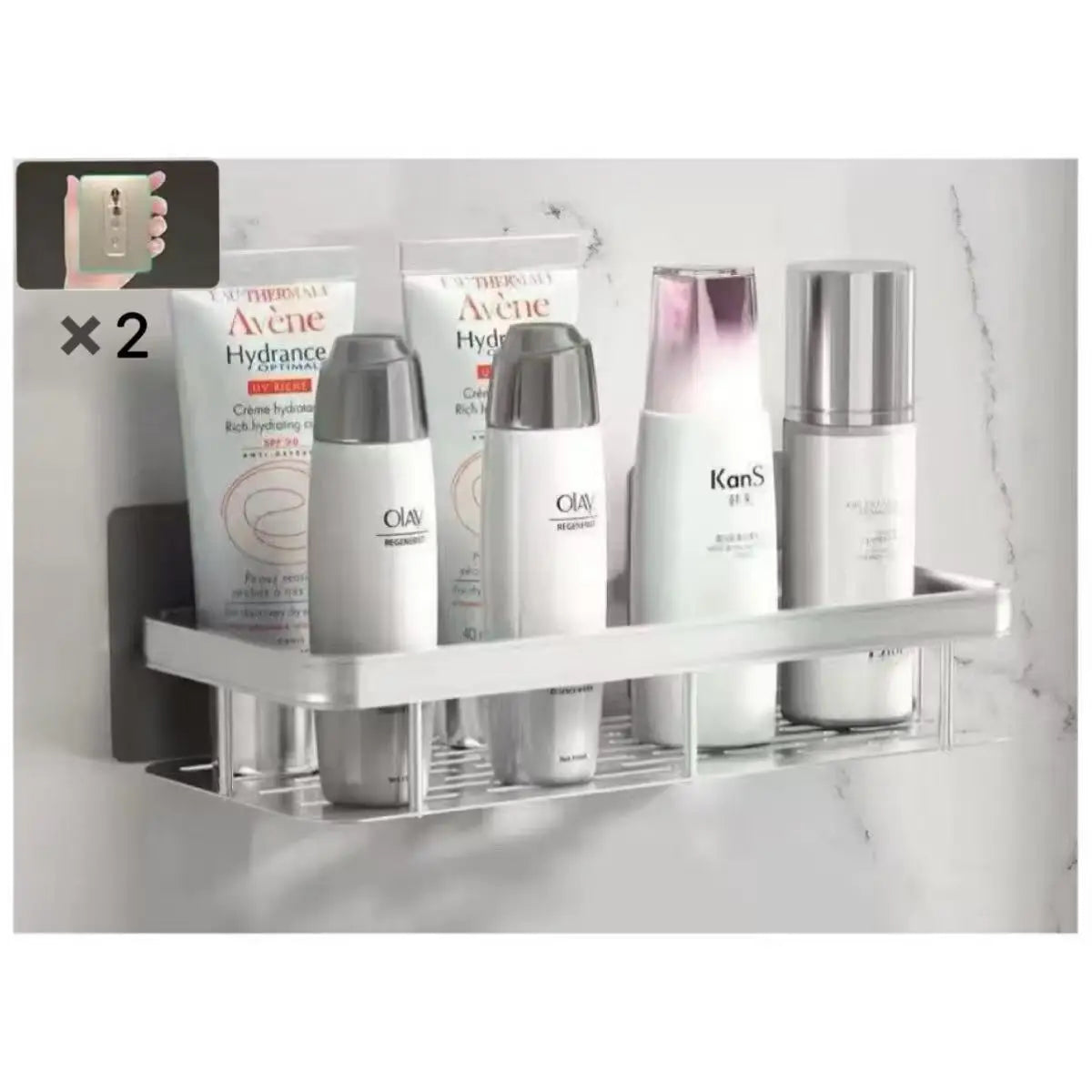 Bathroom Shelf No Drill Wall Mounted Shampoo Bottle Shower Corner Rack Toilet Storage Rack Aluminum Bathroom Kitchen Accessories