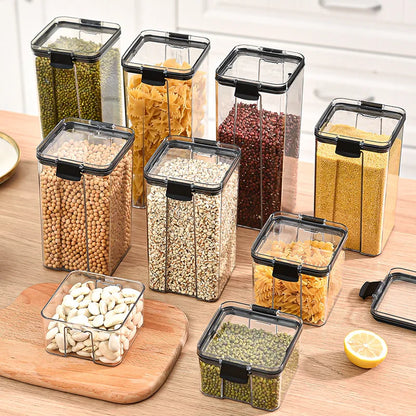 Sealed Jars Kitchen Grain Storage Organizer Large Tank Plastic Moisture-proof Storage Box Household Seasoning Jars Set 2030
