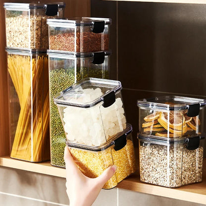 Sealed Jars Kitchen Grain Storage Organizer Large Tank Plastic Moisture-proof Storage Box Household Seasoning Jars Set 2030