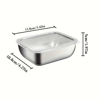 5PCS Stainless Steel Food Storage Containers Stackable Meal Prep Lunch Boxes for Kitchen Fridge Travel Kitchen Storage Solution