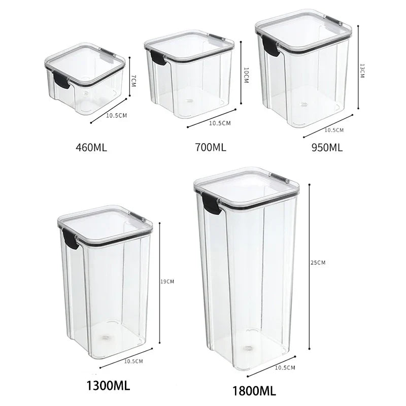 Sealed Jars Kitchen Grain Storage Organizer Large Tank Plastic Moisture-proof Storage Box Household Seasoning Jars Set 2030