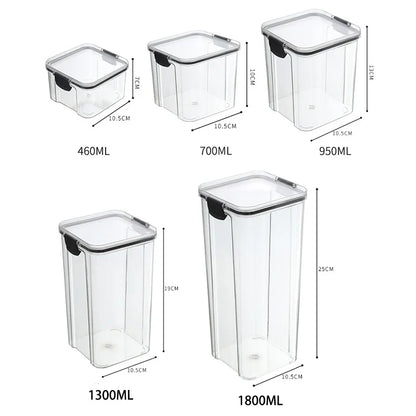 Sealed Jars Kitchen Grain Storage Organizer Large Tank Plastic Moisture-proof Storage Box Household Seasoning Jars Set 2030