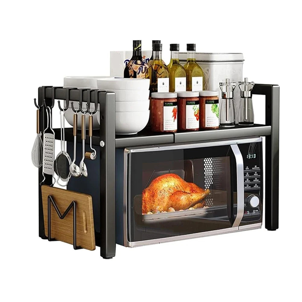 Microwave Oven Rack Adjustable Kitchen Microwave Stand with Cutting Boards Stand Kitchen Storage Rack Desktop Organization
