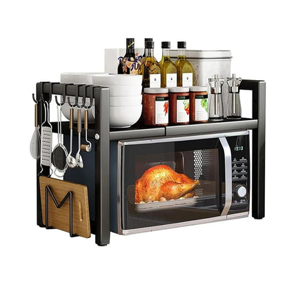 Microwave Oven Rack Adjustable Kitchen Microwave Stand with Cutting Boards Stand Kitchen Storage Rack Desktop Organization