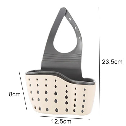 Home Storage Drain Basket Kitchen Sink Holder Adjustable Soap Sponge Shlf Hanging Drain Basket Bag Kitchen Accessories 2030
