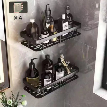 Bathroom Shelf No Drill Wall Mounted Shampoo Bottle Shower Corner Rack Toilet Storage Rack Aluminum Bathroom Kitchen Accessories