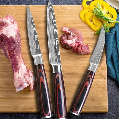 Professional Kitchen Knives Stainless Steel Knife Fruit Peeling Meat Cleaver Knife Boning Knife Paring Cooking Knives