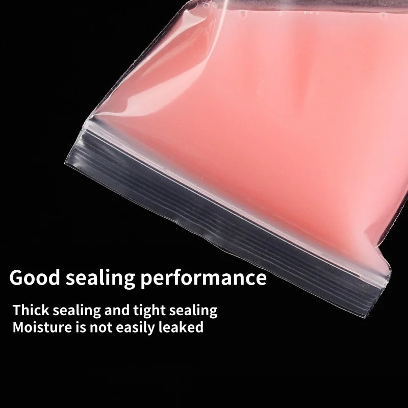 200/100PCS Transparent Zip Bags Food Jewelry Vacuum Storage Bag Plastic Thicken Reclosable Poly Bag Kitchen Organization Package
