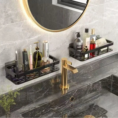Bathroom Shelf No Drill Wall Mounted Shampoo Bottle Shower Corner Rack Toilet Storage Rack Aluminum Bathroom Kitchen Accessories