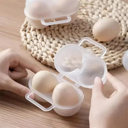 Dual Compartment Egg Storage Box Household Collection Egg Tools Plastic Egg Containers Portable Outdoor Shock-absorbing Storage