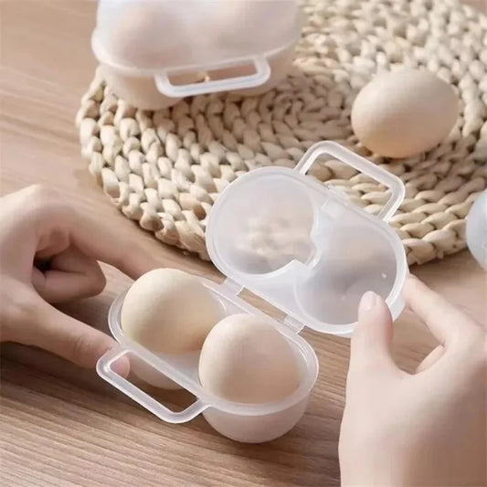 Dual Compartment Egg Storage Box Household Collection Egg Tools Plastic Egg Containers Portable Outdoor Shock-absorbing Storage