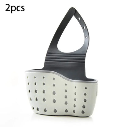 Adjustable Kitchen Sink Draining Hanging Basket Rubber Sink Bag Soap Sponge Shelf Faucet Holder - Bathroom Accessory