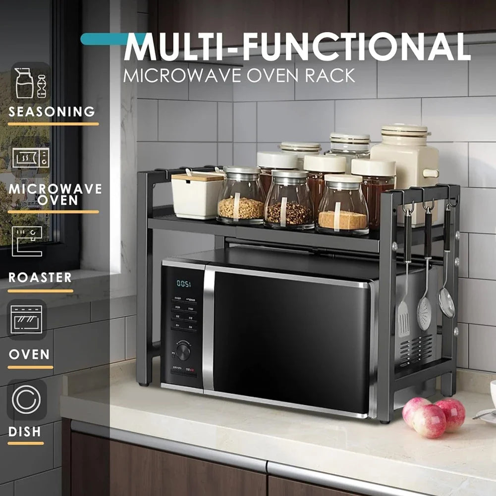 Microwave Oven Rack Adjustable Kitchen Microwave Stand with Cutting Boards Stand Kitchen Storage Rack Desktop Organization