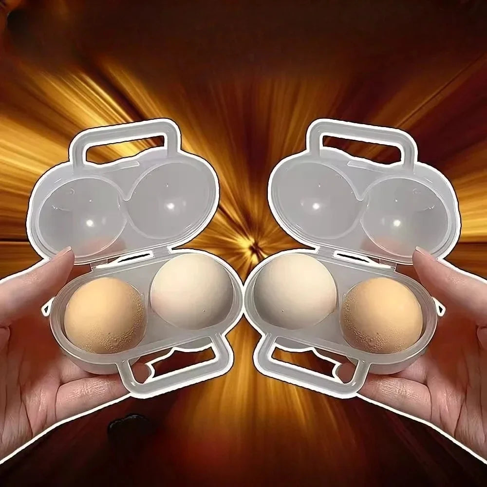Dual Compartment Egg Storage Box Household Collection Egg Tools Plastic Egg Containers Portable Outdoor Shock-absorbing Storage